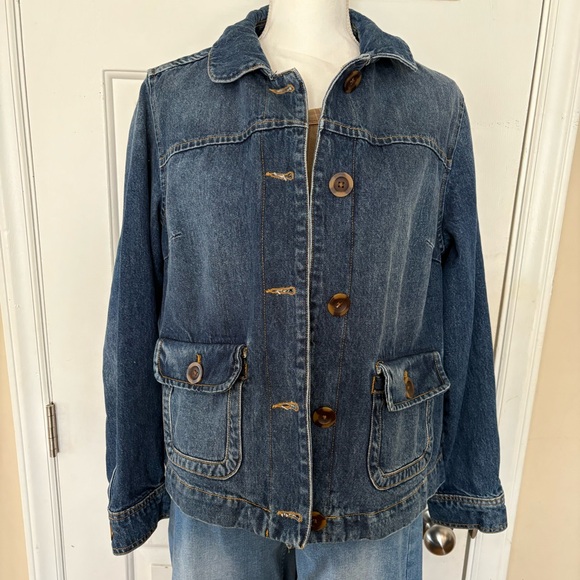 Boden blue denim button-up jacket - Picture 2 of 14